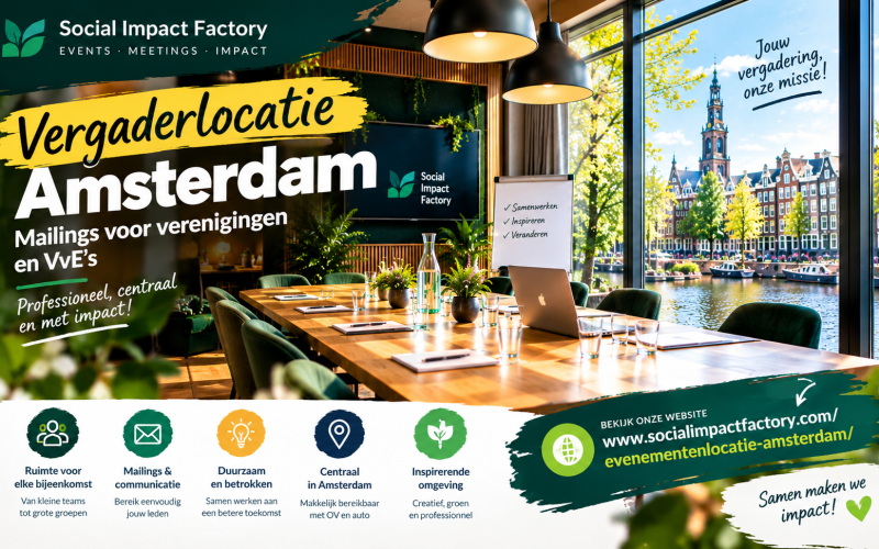 Vergaderlocatie Amsterdam voor verenigingen en VvE’s: waarom de locatie al begint in uw mailing